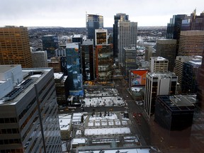 Office towers in downtown Calgary on Wednesday, January 12, 2022.