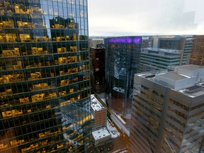 Office towers in downtown Calgary on Wednesday, January 12, 2022.