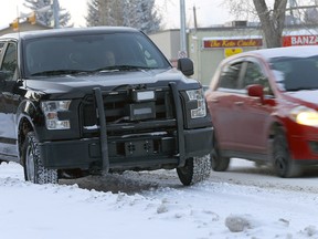 A photo radar truck set up in a playground zone on 20th Ave. between 10th St. and 9th St. N.W. in Calgary on Wednesday, January 5, 2022.