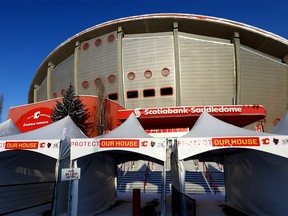 The Scotiabank Saddledome in Calgary on Tuesday, January 4, 2022.