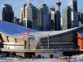 The Scotiabank Saddledome in Calgary on Tuesday, January 4, 2022.