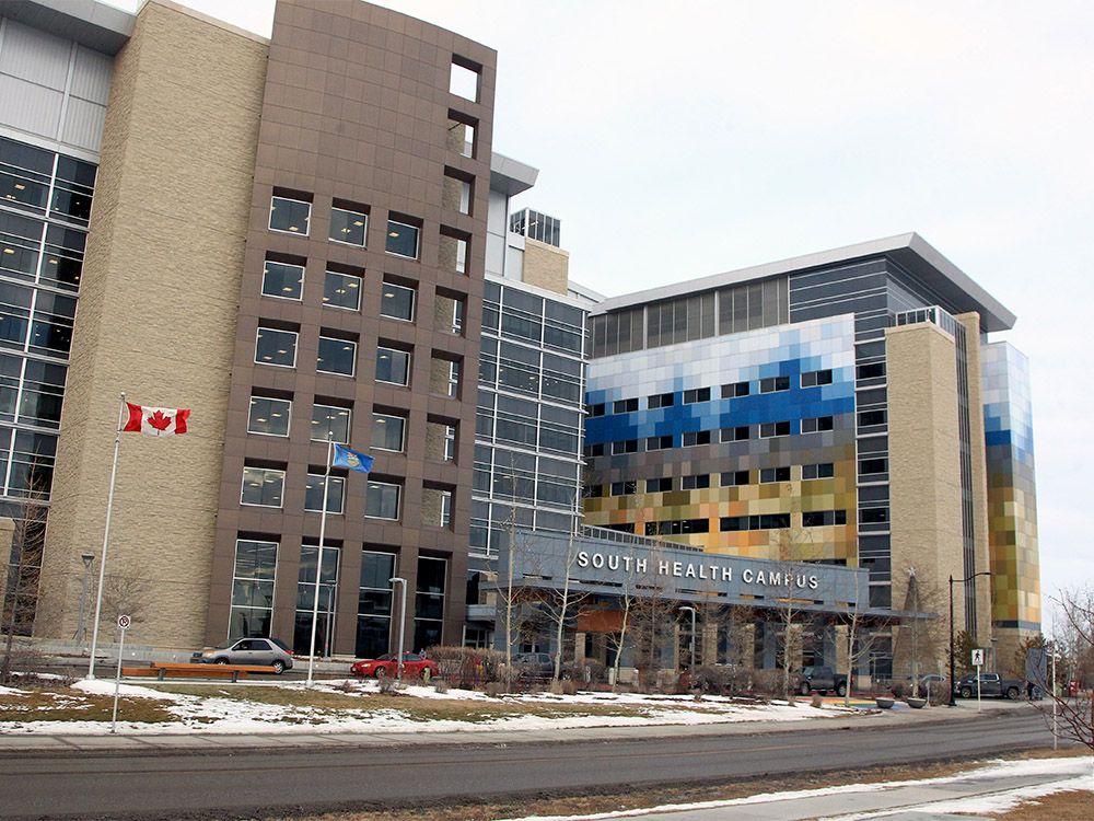  Main entrance to the South Health Campus in southeast Calgary is shown on Thursday.