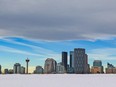 The chinook arch over Calgary signalled the end of a prolonged cold snap and some warm weather for a walk on Tom Campbell's hill, Monday, January 10, 2022.