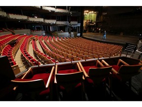 The Max Bell Theatre at Arts Commons in Calgary was empty for over a year as the world deals with the COVID-19 pandemic. Professional theatres have returned with shows for the 2021-22 season, albeit with reduced capacity.
Gavin Young/Postmedia