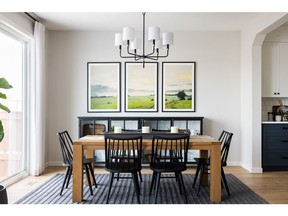 The dining room in the Sage by Baywest Homes in Rangeview.
