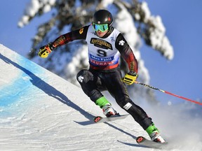 FIS Freestyle Ski Cross and Snowboard Cross World Championships - Idre Fjall, Sweden - February 10, 2021 Reece Howden of Canada in action during the men's qualification run of the FIS Freestyle Ski Cross World Championships TT News Agency via REUTERS/Anders Wiklund/tt THIS IMAGE HAS BEEN SUPPLIED BY A THIRD PARTY. IT IS DISTRIBUTED, EXACTLY AS RECEIVED BY REUTERS, AS A SERVICE TO CLIENTS. SWEDEN OUT. NO COMMERCIAL OR EDITORIAL SALES IN SWEDEN..