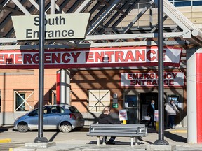 Emergency entrance to Peter Lougheed Centre on Friday, Jan. 21, 2022.