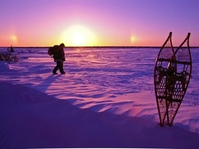 Snowshoes and sundogs near Churchill, Man. Courtesy, Dennis Fast