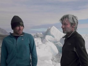 Christopher Horvat and Stephen Smith in a scene from the documentary, Albedo: In Search of a Frozen Ocean. Courtesy, Enduring Ice.