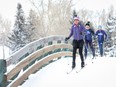 Elise Konoff and her children Justin, 14, and Jenna, 12,  enjoy a brisk cross-country ski at Confederation Park Golf Course. The Konoff family prepares and trains to ski Foothills Nordic Ski Club's own loppet, the Cookie Race.