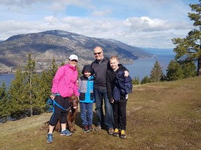 Marie Howell and her family in Kelowna. SUPPLIED