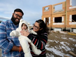 Alok Sagar and Bhavya Sajja with their six-month-old daughter Akshara Aetukuri. They look forward to moving to their new community.