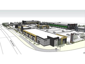 Rendering of the under-construction Bri-mor Developments Cityscape Square retail project in the northeast quadrant.