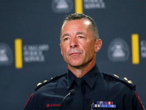 Calgary Chief Constable Mark Neufeld am Dienstag, 22. Februar 2022.