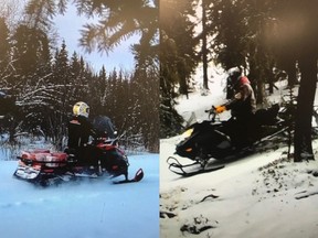The Sundre RCMP has released photos of two suspects in the theft of thousands of dollars worth of wildlife monitoring equipment.