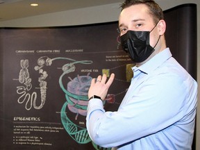 Christopher Sarsons, applied research scientist with Resverlogix Corp., poses for a photo in the company's Calgary laboratory.