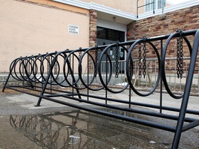 New bike racks installed at Henry Wise Wood High School by Youth En Route will make it easier for kids to bike to school and store their bikes safely when they're there.