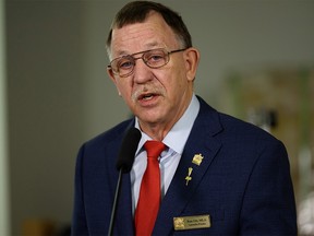 Alberta Culture Minister Ron Orr during a press conference in Calgary on Monday, February 14, 2022.