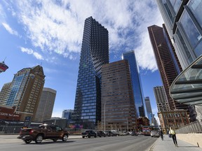 Two years after the start of the COVID-19 pandemic, downtown Calgary is looking busy and filled with activity again on Tuesday, March 15, 2022.
