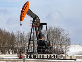 Pumpjacks northwest of Calgary was photographed on Tuesday, March 8, 2022.