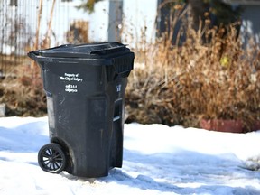 File photo: A black cart is shown in an alley in southwest Calgary on Wednesday, April 18, 2018.