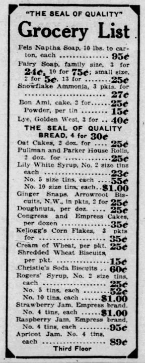 Hudson Bay Company advertisement in the Calgary Herald on March 9, 2022