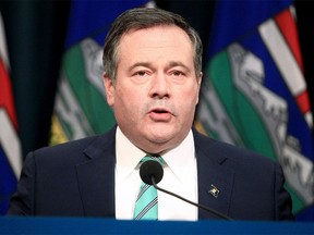 Premier Jason Kenney provides an update on COVID-19 restrictions from the McDougall Center in Calgary.  Tuesday, February 8, 2022.