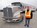 Hamza Aleeridhy, head Instructor for Derek Brown's Trucking School, teaches a class in Calgary on Thursday, March 24, 2022.