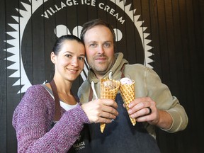 Tetiana and Billy Friley, owners of Village Ice Cream, have raised more than $100,000 in a one-day ice cream blitz in support of the Canada-Ukraine Foundation.
