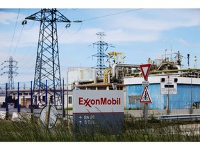 In this file photo taken on May 23, 2016, a picture taken in Notre-Dame-de-Gravenchon, northwestern France shows the ExxonMobil refinery. U.S. oil giant ExxonMobil announced Tuesday that it will begin a phased withdrawal from the major oil field it operates in Russia on behalf of a consortium including Russian, Indian and Japanese companies, citing Moscow's invasion of Ukraine.