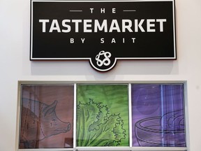 The entrance sign at The Tastemarket by SAIT was photographed on Thursday, March 24, 2022. The restaurant which helps train SAIT culinary students has just reopened after being closed for 2 years because of the pandemic.

Gavin Young/Postmedia