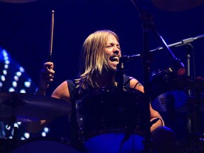 Taylor Hawkins, drummer for the Foo Fighters, performs to a packed house at the Saddledome in Calgary on Tuesday, October 23, 2018.