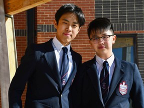 Webber Academy Grade 10 students, Summit Kawakami (L) and Barry Gu travelled to the United Kingdom after qualifying for the World British Parliamentary Debate Championship. These two debaters are the first Grade 10 students to ever win the Oxford Cup and the first Canadians to win in over a decade.