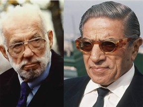 Two famouns people who passed away on this day in history include Dr. Benjamin Spock, left and Aristotle Onassis.