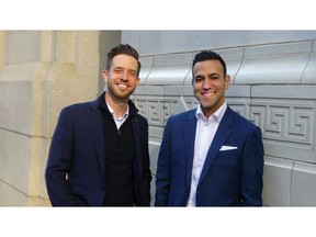 Justin Mayerchak (L) and Aly Lalani of Colliers, busy in the inner city real estate market. Photo supplied by Mayerchak, Colliers
