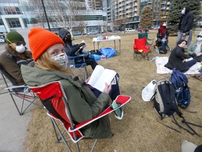 Alyssa Quinney, organizer for read a book in the park at Central Memorial Park in Calgary on Saturday, March 26, 2022.