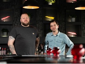 Aaron D'Amico, executive chef and operation manager, left, and Kenton Hrynyk, general manager at Paper Planes on Thursday, April 14, 2022. Azin Ghaffari/Postmedia