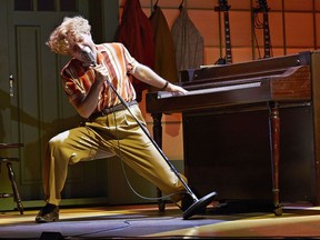 Steven Greenfield as Jerry Lee Lewis in Million Dollar Quartet. Photo by Trudie Lee.