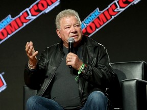 NEW YORK, NEW YORK - OCTOBER 07: William Shatner speaks at the William Shatner Spotlight panel during Day 1 of New York Comic Con 2021 at Jacob Javits Center on October 07, 2021 in New York City.