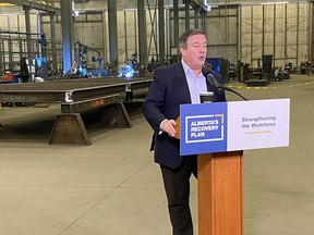 Alberta Premier Jason Kenney announces in Calgary funding to support Alberta’s workforce over three years in the Canada-Alberta Job Grant. The program helps employers hire Alberta workers, and helps businesses develop the skills they need to grow and diversify.