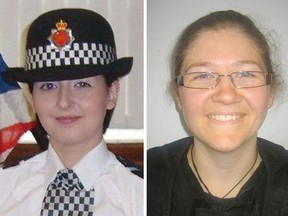 The recent origins of the thin blue line movement go back to several slayings of British police officers,  including the deaths Nicola Hughes, left, and Fiona Bone of the Greater Manchester Police, writes Kelly Sundberg.