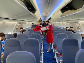 An image of the interior of a Lynx Air plane.