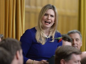 Conservative MP Stephanie Kusie asks a question during  Question Period in the House of Commons Wednesday May 3, 2017 in Ottawa.