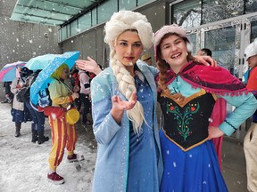 Some Frozen cosplayers at the Calgary Expo looked right at home in the sudden dump of snow that fell on the city Friday morning, cancelling the planned Parade of Wonders.
