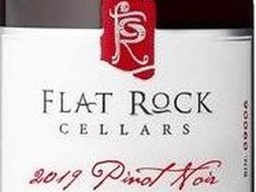 Calgary Herald, April 28, 2022 The Flat Rock Cellars 2019 Pinot Noir from the Niagara Peninsula, Ontario, for Darren Oleksyn column publishing in the Calgary Herald on May 7, 2022.