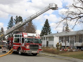 Firefighters were seen responding to a fire that took place on the 9900 block of 5 St. S.E. on April 27, 2022.