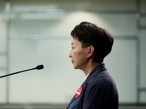 Alberta Health Services CEO Dr. Verna Yiu answers questions during an update on the province's response to the fourth wave of the COVID-19 pandemic, during a news conference in Edmonton, Wednesday Sept. 15, 2021.