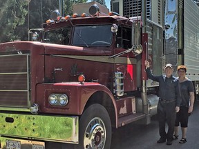 Arnold De Jong, 77, and Joanne De Jong, 76, were murdered this week in their Abbotsford home. Arnold De Jong was a retired trucker and in this family photo they pose with his vintage collector truck, a Vancouver-built 1965 Hayes Clipper 100.