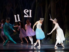 Hayna Gutierrez and Alexandra Gibson in Alberta Ballet's Cinderella. Photo by Paul McGrath featuring Artists of Alberta Ballet