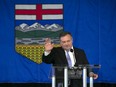 Jason Kenney speaks at an event at Spruce Meadows in Calgary on Wednesday, May 18, 2022.
